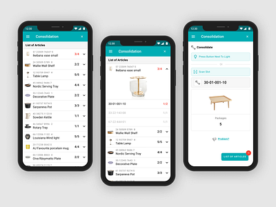 Intralogistics mobile app add button add product android clean design components consolidation list logistics app mobile app process product design product image user experience user flow user journey ux design warehouse app