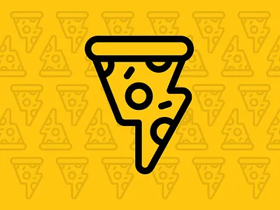 Lightning 'Za graphic design logo pizza unused