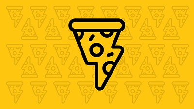 Lightning 'Za graphic design logo pizza unused