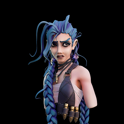 LoL Jinx Fanart 3d 3d modelling 3d sculpting jinx league of legends