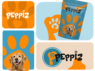 PEPPIZ paw food logo design brand identity cat food dog food supplement logo logo designer logotype paw food paw heart peppiz pet care pet food typography