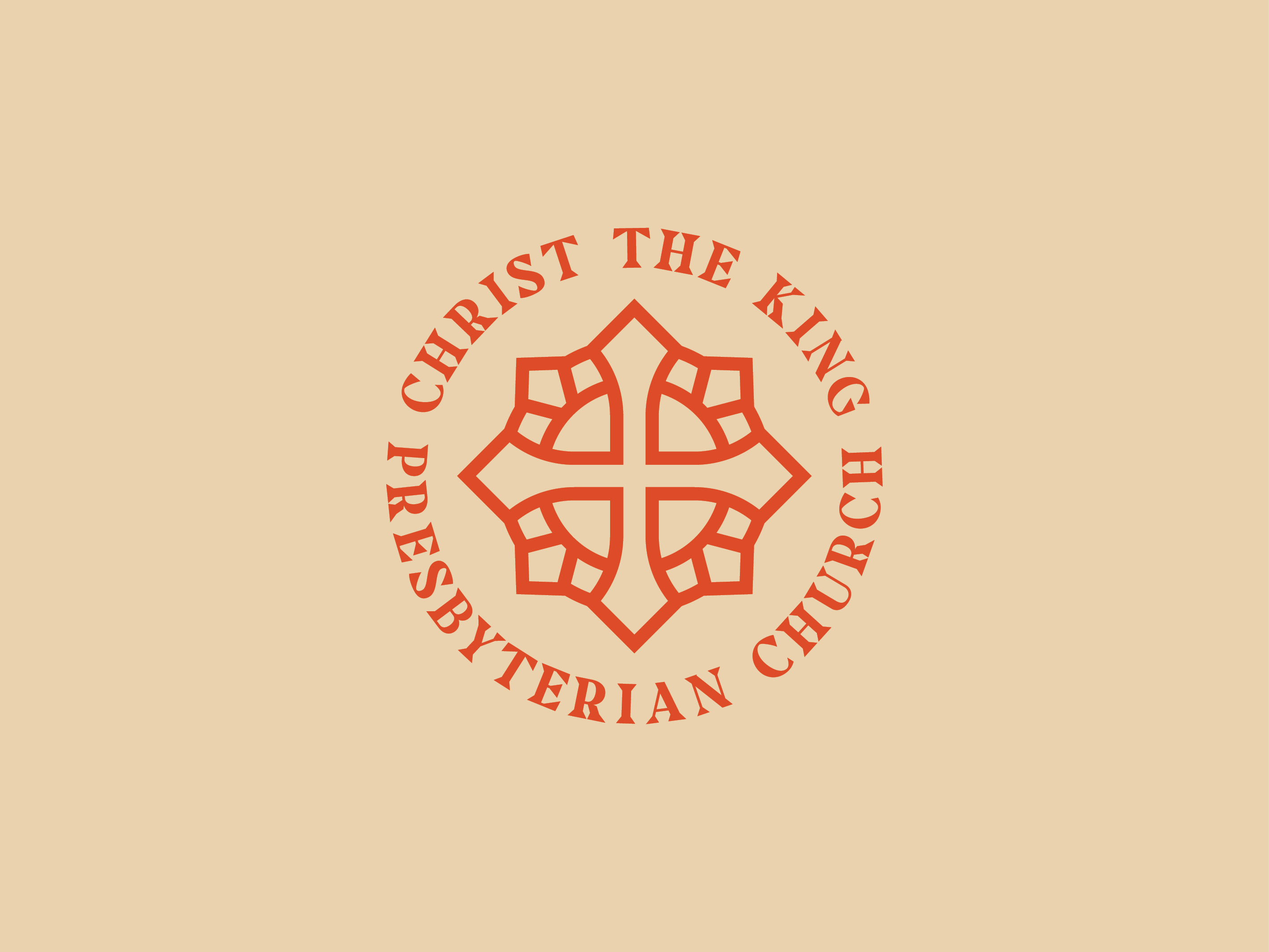 Seal Design for Christ the King Presbyterian Church christian logo church branding church seal cross crown kingdom presbyterian logo reformed logo