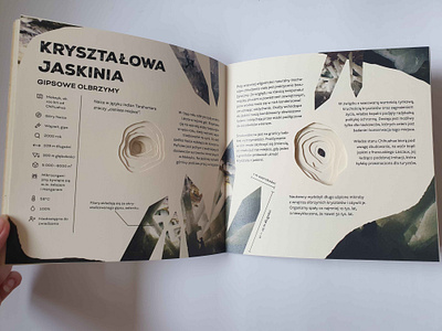 Książka "Historia jaskiń" book caves graphic design