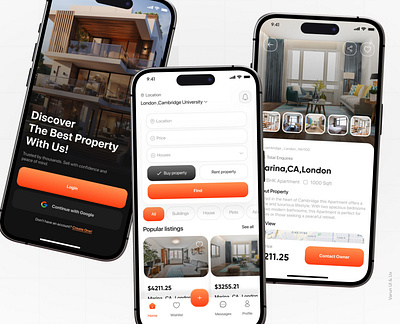 Property Selling App app design color theory concept design figma prototype real estate typography ui uiux