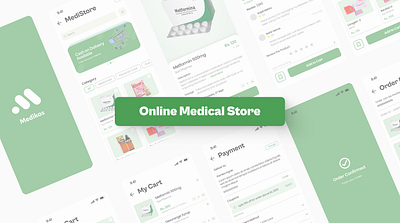 Medikos-Online Medical Store app design logo u ui ux