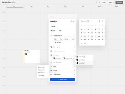 Schedule a meeting calendar component design system new event schedule stand ui task ui ui kit ui library ux web