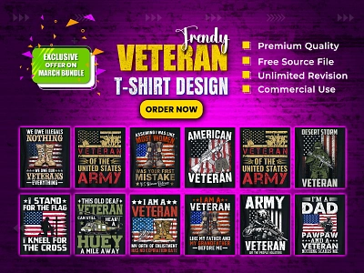 Veteran T-Shirt Design Bundle. bulk t shit design custom t shirt graphics design redbubble t shirt design trendy t shirt typography t shirt design vintages t shirt