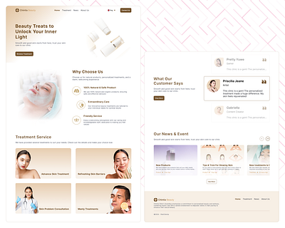 Website for Beauty Clinic advertising beauty beauty clinic branding care clean clinic daily care design elegant landing page simple skin skincare spa ui ui design ux design web design website