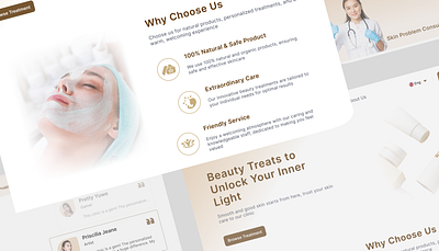 Website for Beauty Clinic advertising beauty beauty clinic branding care clean clinic daily care design elegant landing page simple skin skincare spa ui ui design ux design web design website