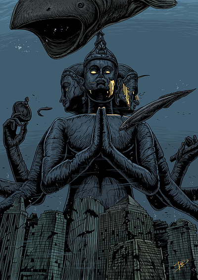 Brahma 2d art brahma concept art deity digital art drawing graphic illustration post apocalyptic science fiction