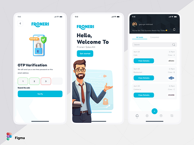 Employee work Application animation app employee work application figma ui