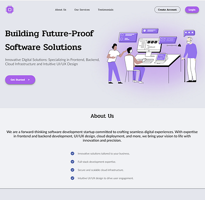 Landing Page Concept for a Startup 🚀 dailyui