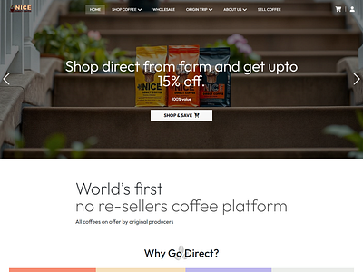 E-commerce Coffee beans shop - Landing Page branding design ecommerce landing page online shop portfolio typ typography ui ux web design