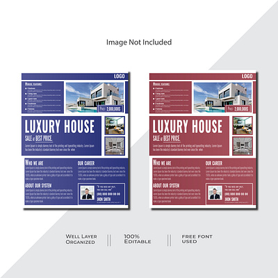 Modern Real Estate Flyer Design Template branding business design flyer flyer design flyer template graphic designer house house sale marketing modern professional promotion property real estate real estate agent real estate flyer sale template vector