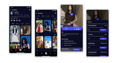 Mentorship App for Influencer monetizations product design ui ux