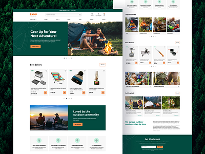 Camping - Ecommerce Website Design branding graphic design ui