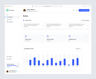 AI Survey Management Dashboard dashboard dashboard design design product design ui