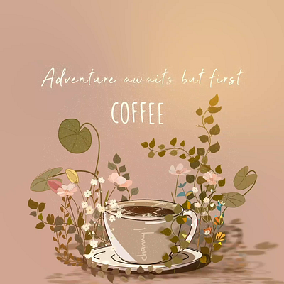 But first, Coffee! aftereffects animation brew cafe clouds coffee cup dragon drink espresso illustration mograph morning motion graphics mug vector