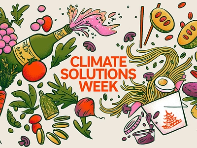 Climate Solutions beef burger change chocolate climate flying fruit global warming noodles soy vegetables wine