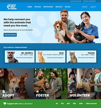 Animal Shelter Website Landing Page Design animal shelter design landing page website wordpress