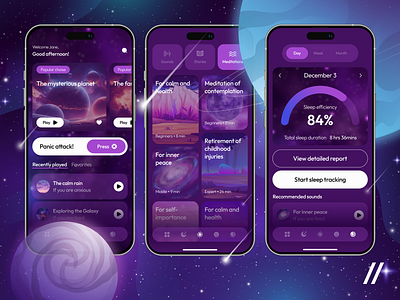 Meditation Mobile iOS App Design Concept android app design app design concept app design template app interface dashboard design interface ios meditation meditation app mobile mobile app mobile ui product design track tracking app ui ux wellness