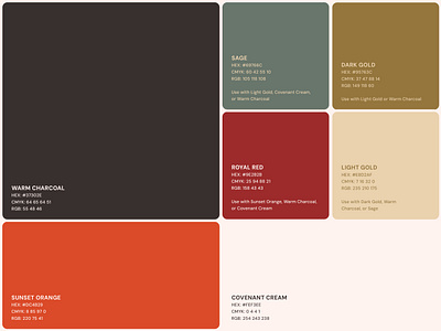 Color Palette for Christ the King Presbyterian Church brand guidelines branding church church branding color palette colors identity swatches