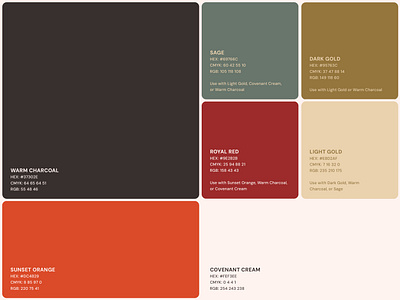 Color Palette for Christ the King Presbyterian Church brand guidelines branding church church branding color palette colors identity swatches