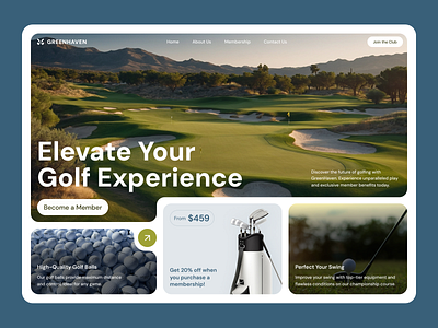 Website for Golf Club — GreanHeaven bento club creative design golf golf club sport ui uiux ux web web design web design inspiration website website design inspiration