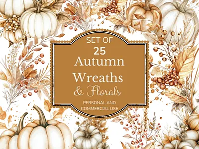 Autumn Wreaths & Florals graphic design