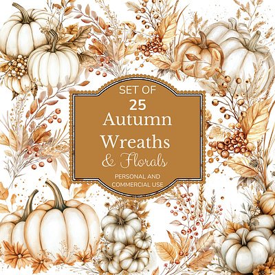 Autumn Wreaths & Florals graphic design