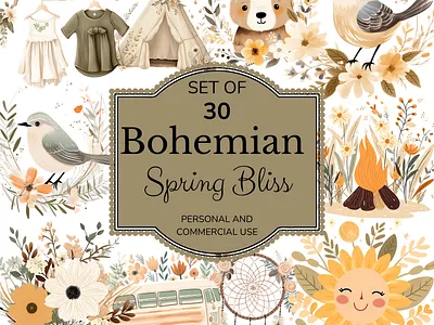 Bohemian Spring Bliss graphic design