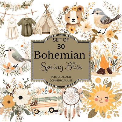 Bohemian Spring Bliss graphic design