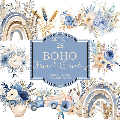 Boho French Country graphic design