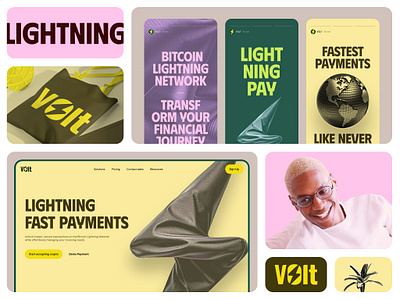 VOLT | Lightning Network - landing page bento cards branding crypto cryptocurrency dapp landing page logo design mobile finance payment system startup ui ux design wallet app design web3 websites