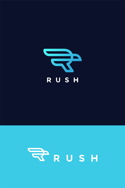 Rush design eagle fly graphic design logo rush speed vector