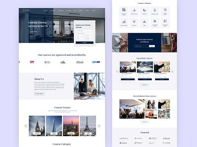 B2B Training Center Homepage ui web design