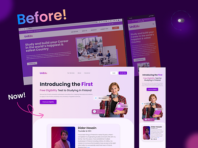 Transforming UniEdu’s Digital Experience Before & After Redesign beforeafter responsivedesign ui ui design ux design webredesign