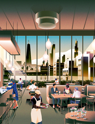 Project for Starchefs Magazine chefs chicago food illustration interior design restaurant