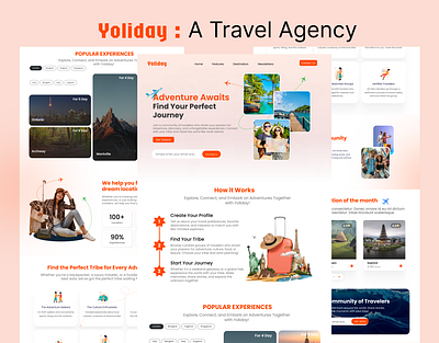 Find Your Tribe dashboard design figma landingpage log in sign up travel travel agency ui user research ux web webdesign website design