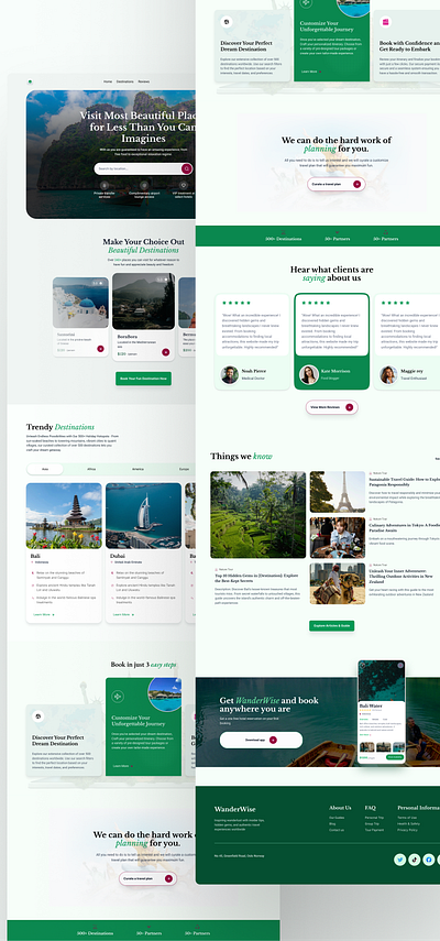 Tourism Landing page copywriting landingpage ui ux