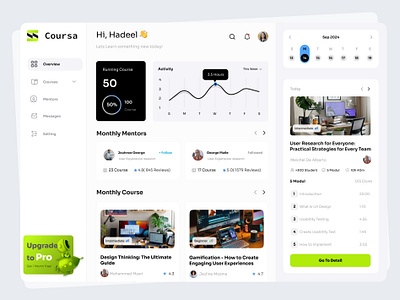 Course Dashboard UI - Learning Redefined cleaninterface coursedashboard creativedashboard dashboarddesign designsystem edtechdesign elearningui interfacedesign minimaldesign modernui productdesign responsivedesign uidesign uiinspiration userexperience userinterface uxdesign uxui webdesign