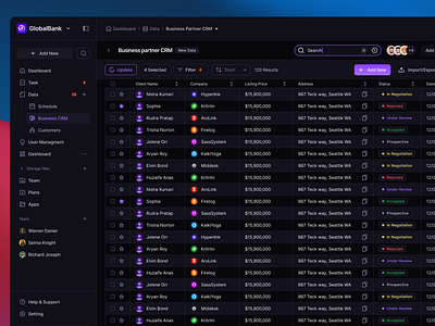 Complex Data Table Design with brixui.com application dashboard design table tableui ui ux