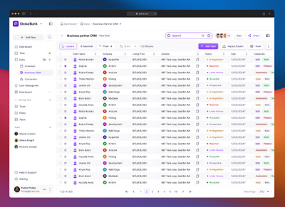 Complex Data Table Design with brixui.com application dashboard design table tableui ui ux