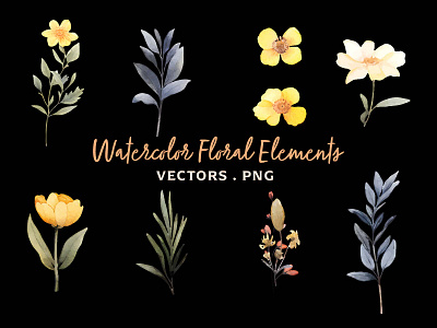 Watercolor Floral Elements watercolor florals