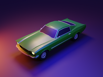 Lowpoly car 3d car design low lowpoly tech concept ui