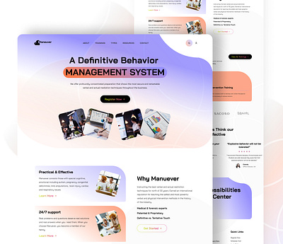 Manuever-Management training services behavior design clean design homepage landing page management design services system ui typography ui uiux ux website website design