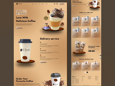 coffee shop landing page template attractiveui best coffee website black coffee website branding coffee bean coffee bean website coffee blog coffee website banner costa coffee website crave coffee website design illustration landing landing page landing page coffee trending ui uiux websitedesign