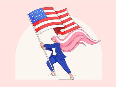 Liberty 2d character concept design illustration politics vector visual women