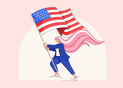 Liberty 2d character concept design illustration politics vector visual women