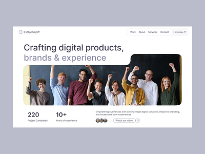 FinGenius - Crafting Digital Products, Brands, & Experiences branding agency digital agency hero section hero section design hero section page landing page design trending design ui design ui ux uiux web agency web design website design